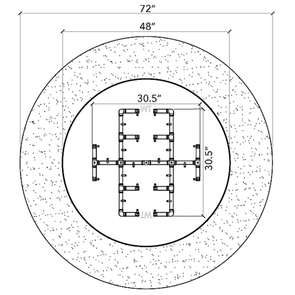 Crossfire by Warming Trends 72-Inch Round Ready-to-Finish Fire Pit Enclosure with Gas Burner Kit