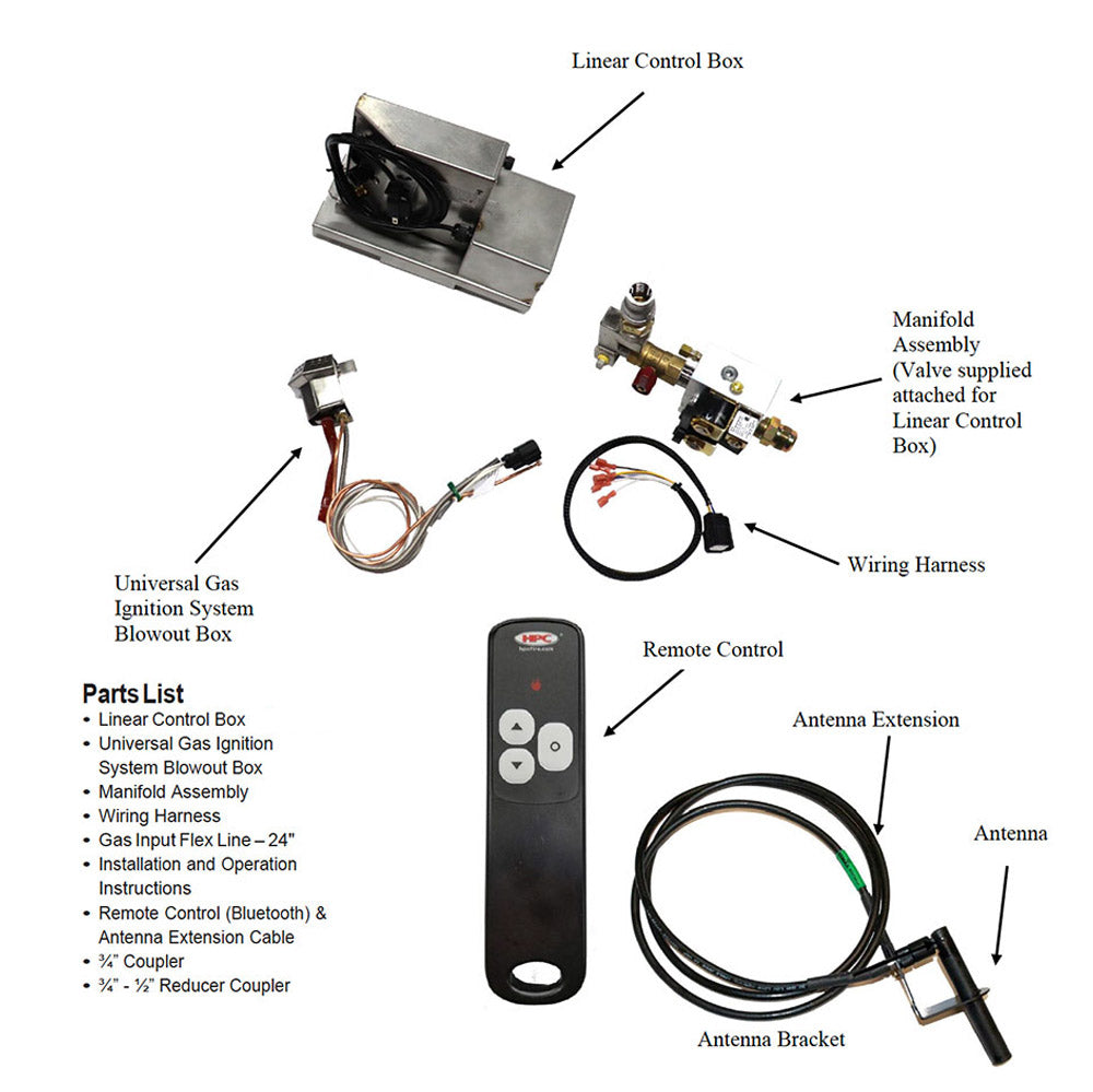HPC Fire Electronic Ignition Flame Control System for Bluetooth High / Low Fire Pits