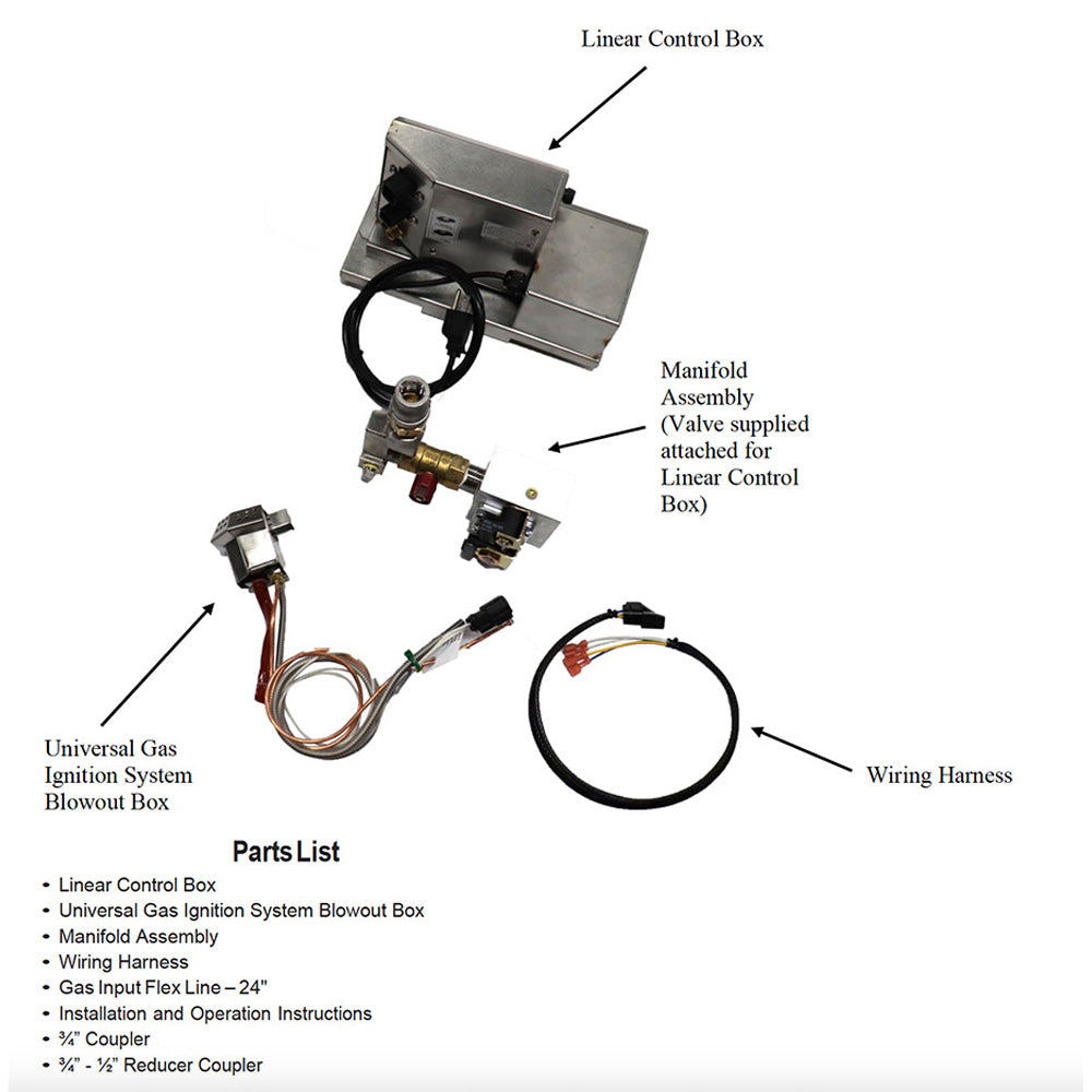 HPC Fire Electronic Ignition Flame Control System for On/Off Fire Pits