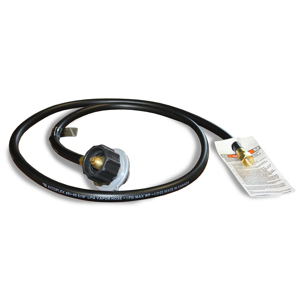 Firegear propane regulator and hose kit with black flexible hose and regulator fitting