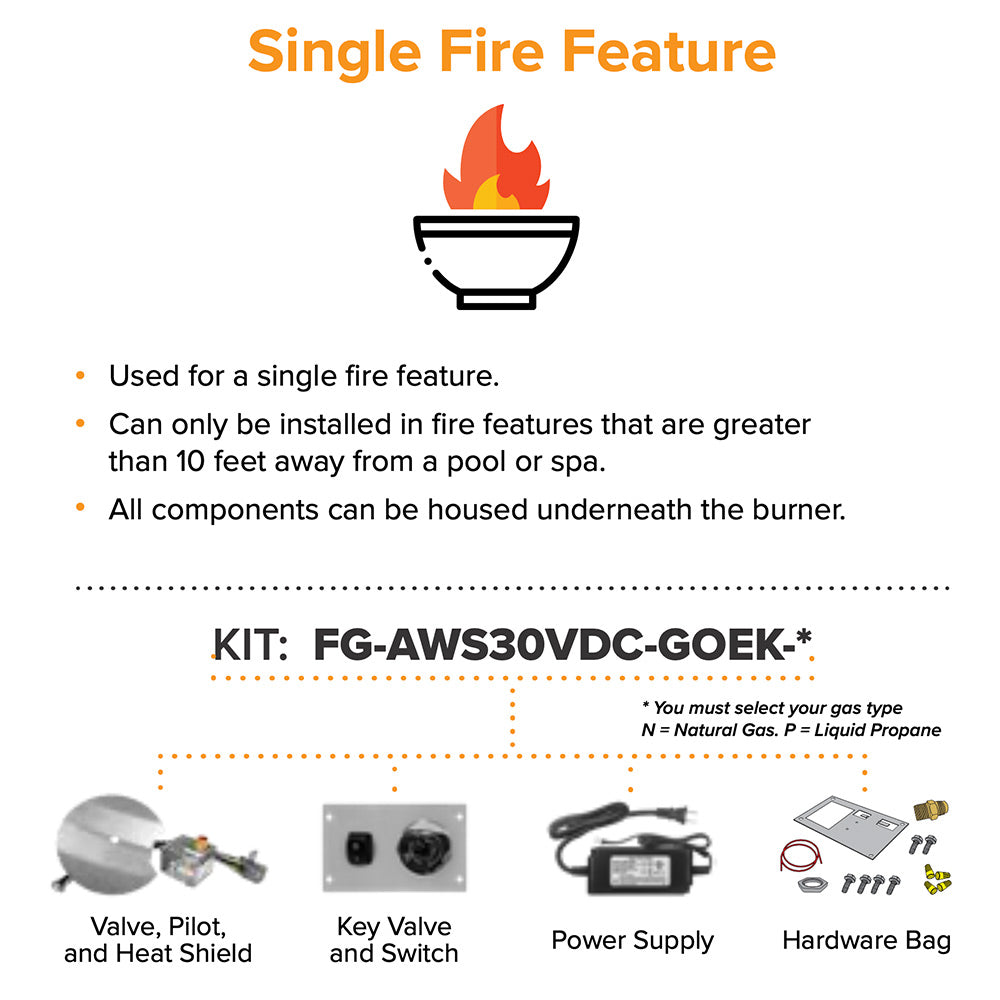 Firegear Single Fire Feature All Weather Ignition System, Natural Gas