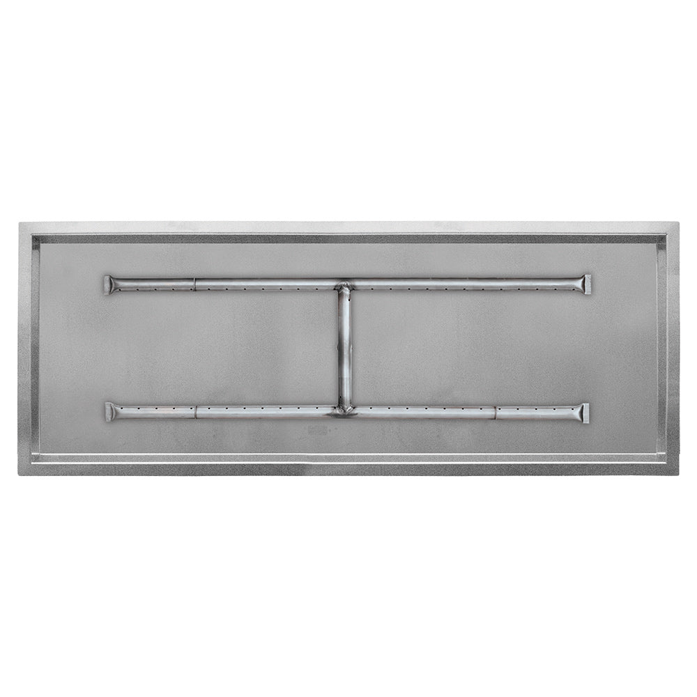 Stainless steel gas fire pit H-shaped burner with drop pan