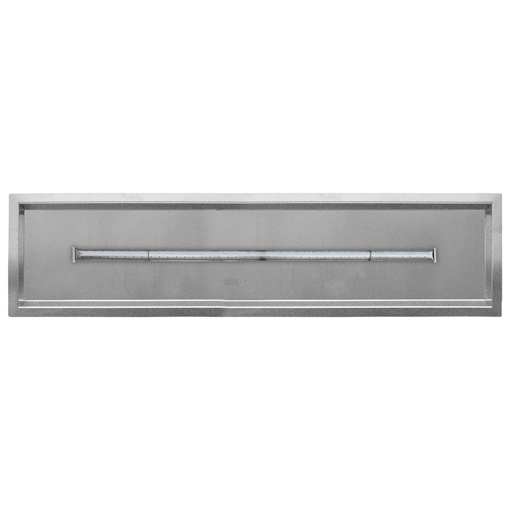 Stainless steel burner pan with integrated igniter module and wiring harness