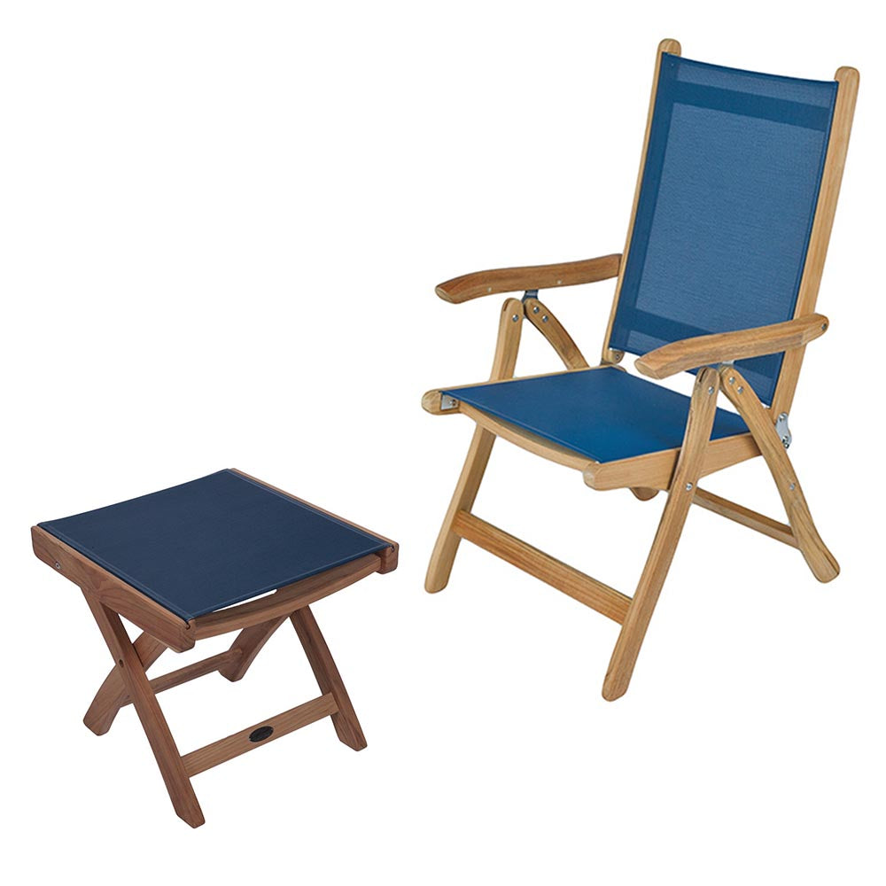 Royal Teak Collection Florida Sling Chair and Footrest