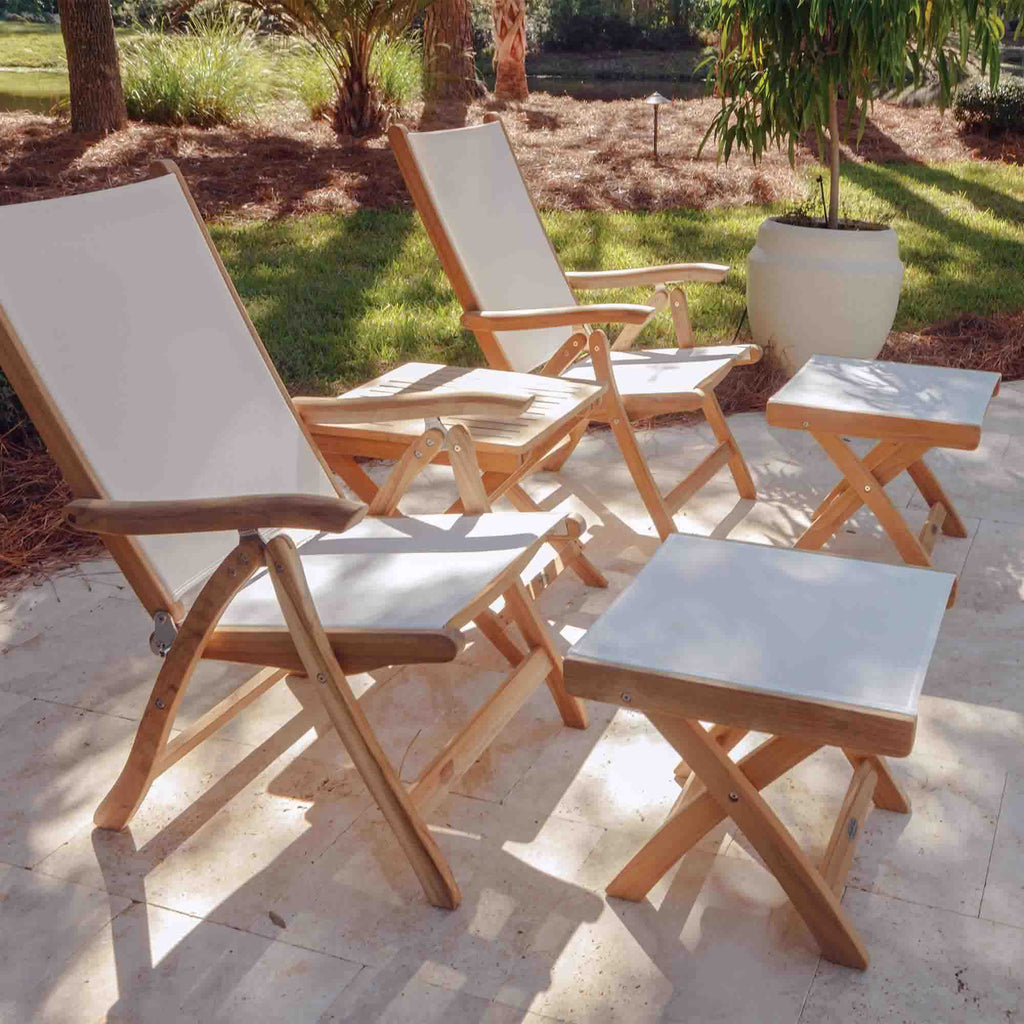 Royal Teak Collection Florida Sling Chair and Footrest