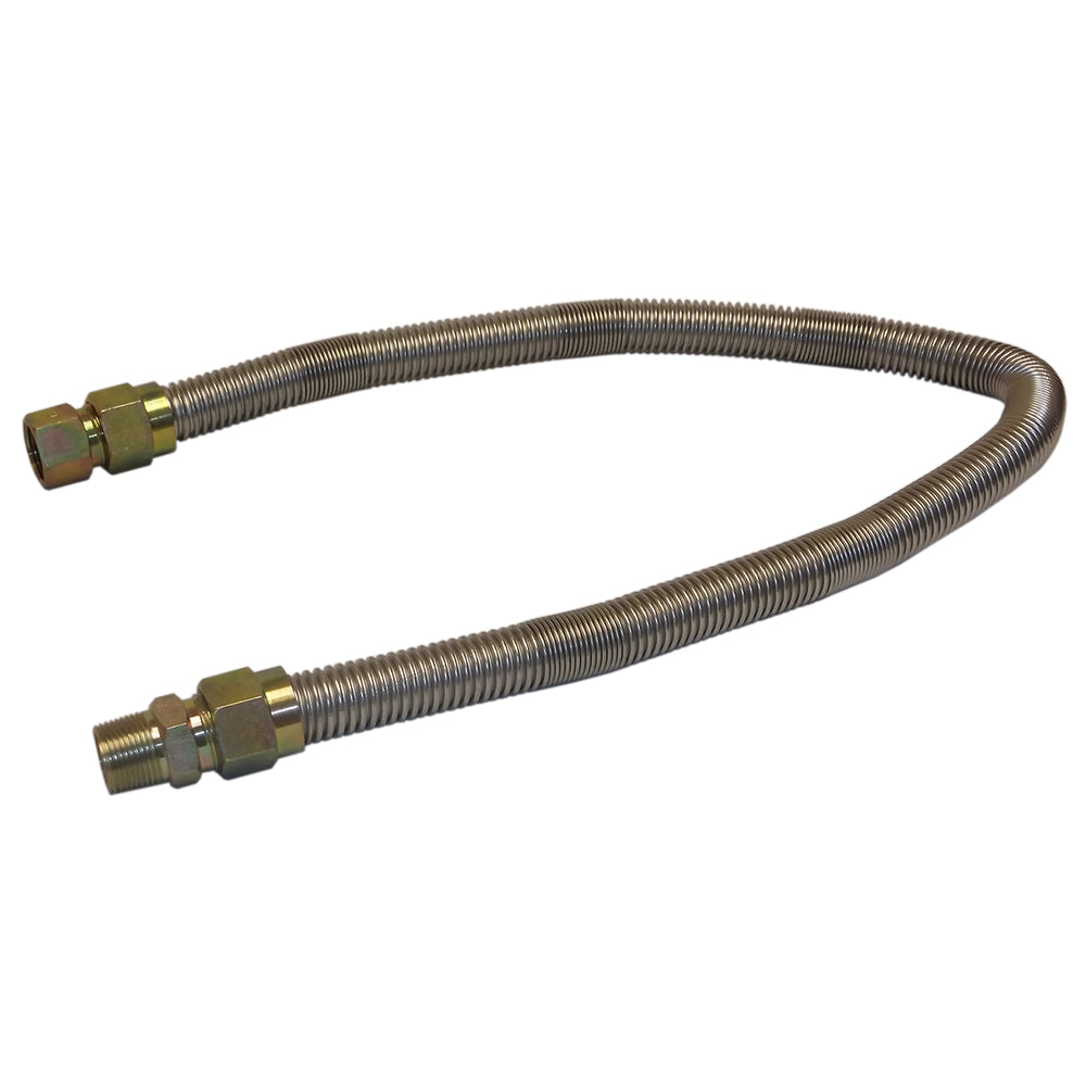 Stainless steel flex line with brass 3/4-in connectors