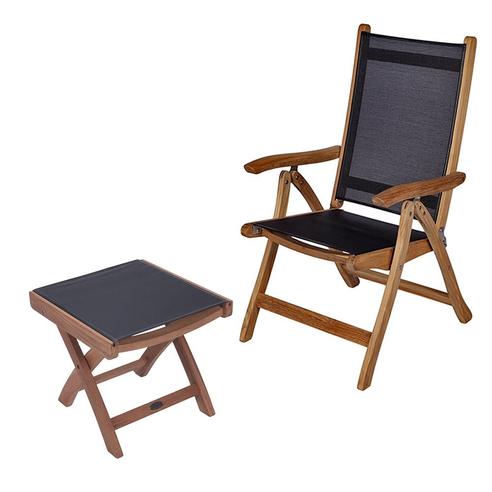 Royal Teak Collection Florida Sling Chair and Footrest