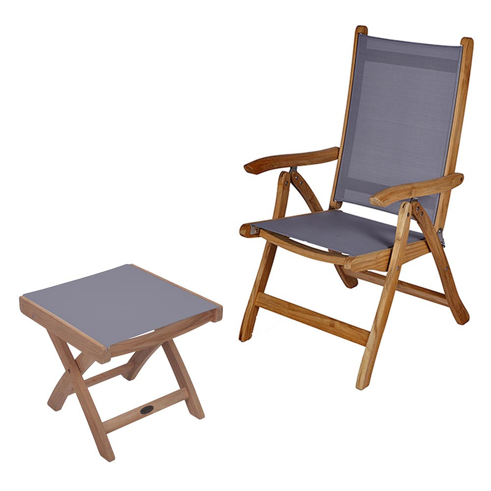 Royal Teak Collection Florida Sling Chair and Footrest