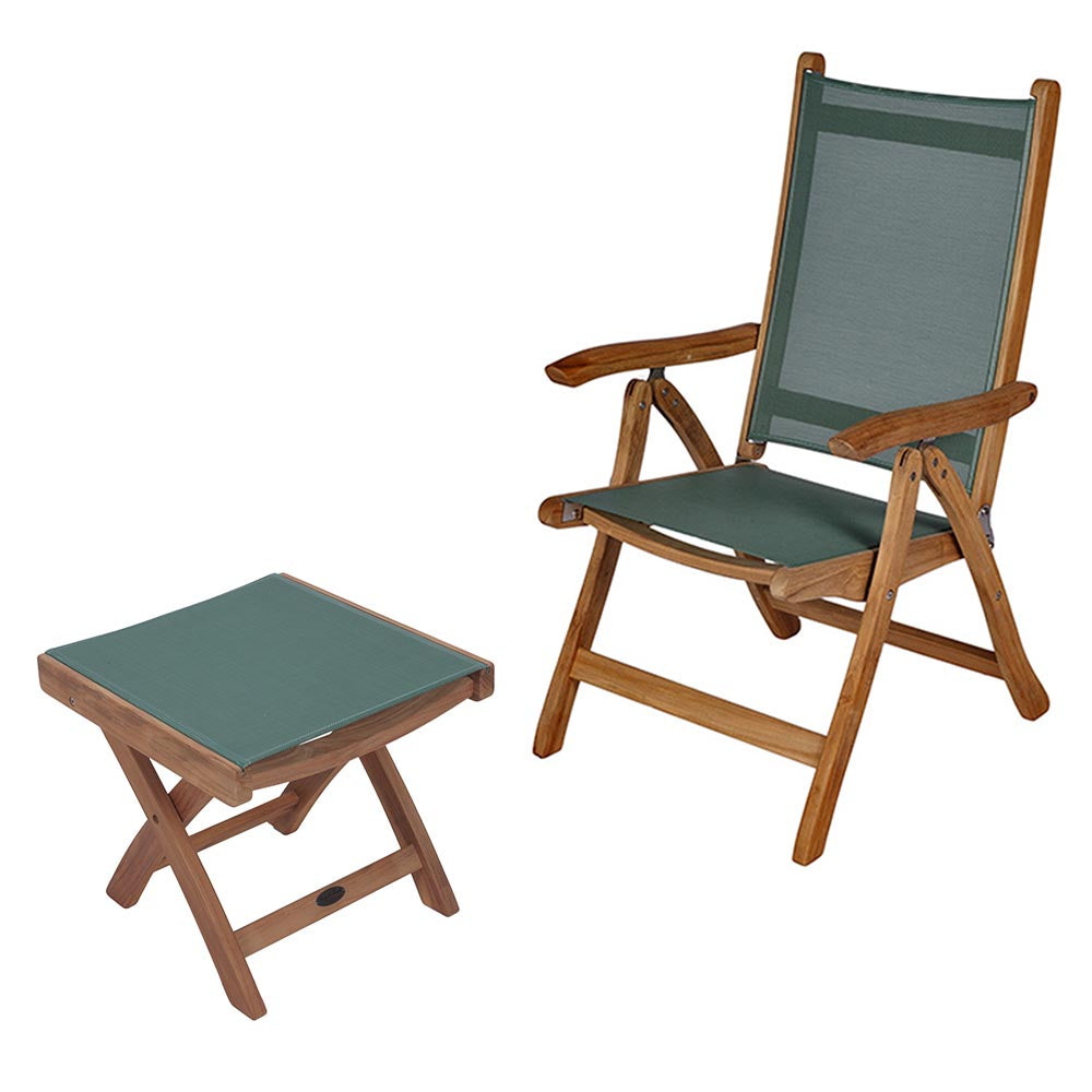 Royal Teak Collection Florida Sling Chair and Footrest