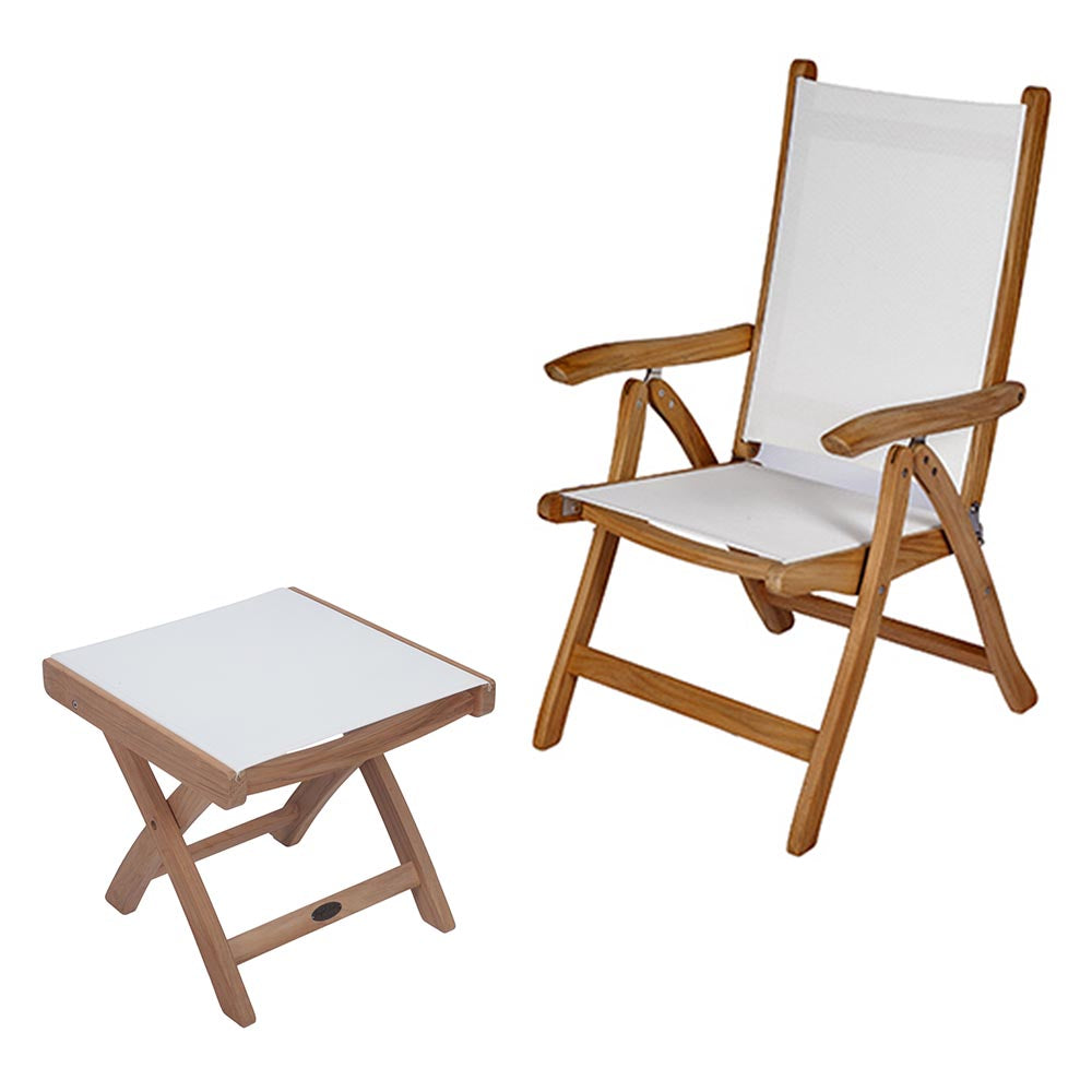 Royal Teak Collection Florida Sling Chair and Footrest