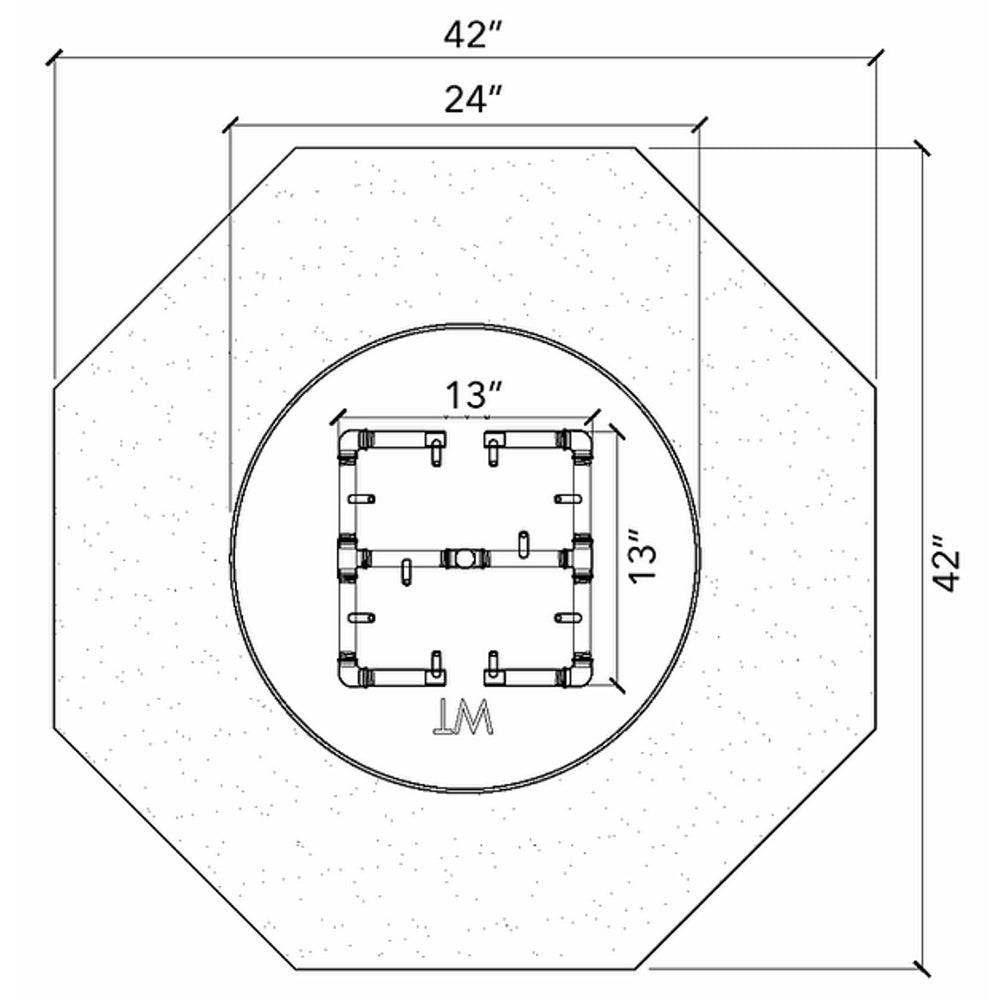 Crossfire by Warming Trends 42-Inch Octagonal Ready-to-Finish Fire Pit Enclosure with Gas Burner Kit