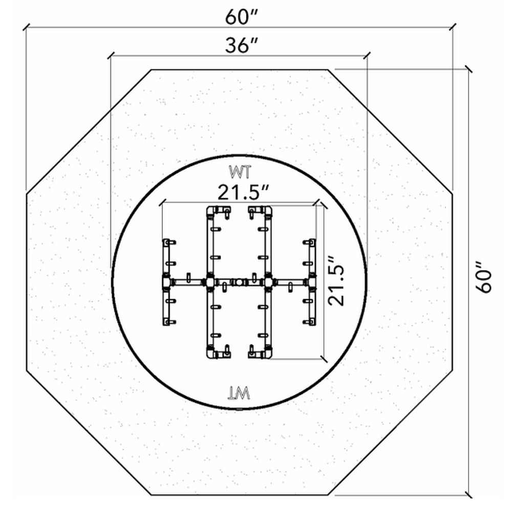 Crossfire by Warming Trends 60-Inch Octagonal Ready-to-Finish Fire Pit Enclosure with Gas Burner Kit