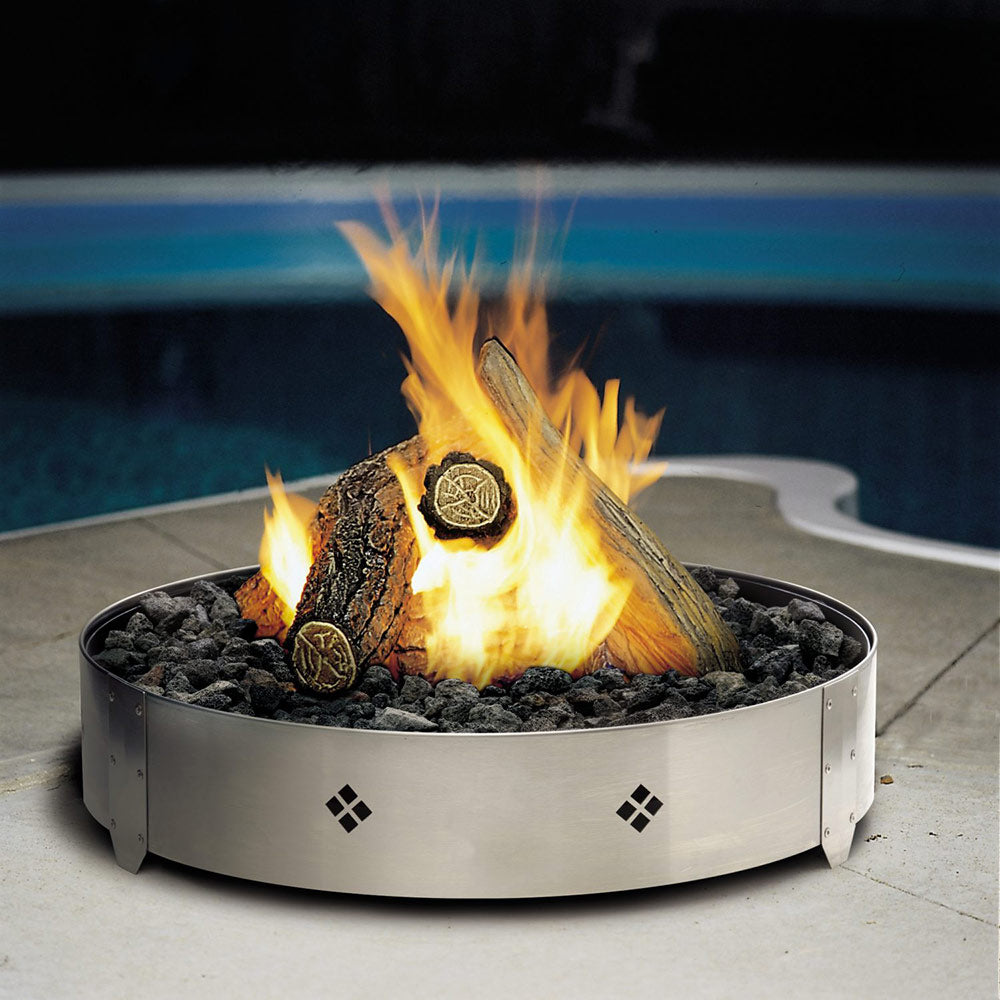Kingsman 20in Round Push Button Spark Ignition Gas Fire Pit