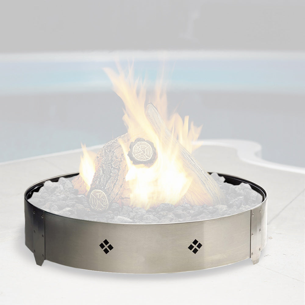 Kingsman Decorative Stainless Steel Ring for FP2085NT and FP2085LPT Round Fire Pit Kits
