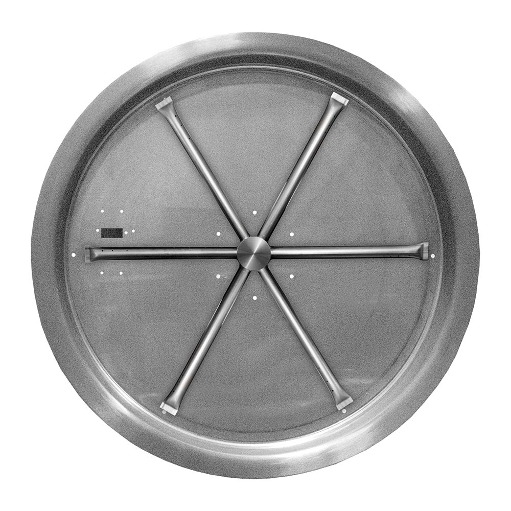 Firegear FPB-RBSAWS Electronic Ignition Gas Fire Pit Burner Kit with Round Drop Pan & Stainless Steel Burning Spur