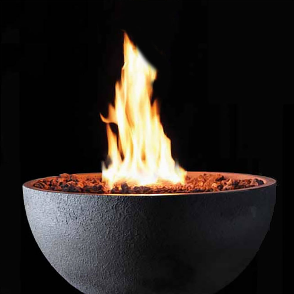 Kingsman FPB30T 30-Inch Round Match Light Gas Fire Bowl with Lava Rock
