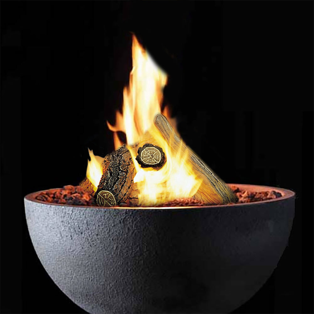 Kingsman FPB30T 30-Inch Round Match Light Gas Fire Bowl with Lava Rock