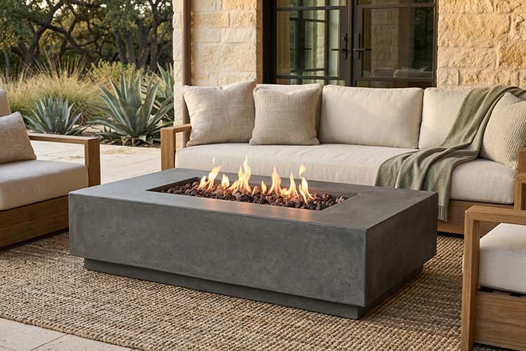 The Outdoor Plus Cazo 48in Round Wide Ledge Powder Coated