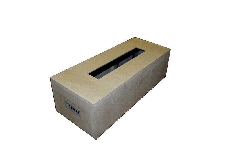HPC Fire Rectangular 60x24-Inch Unfinished Fire Pit Enclosure for 49x8-Inch Burner Pans