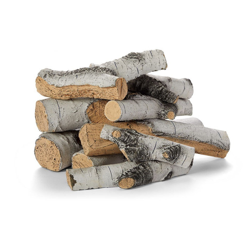 HPC Fire Aspen Birch Outdoor Concrete Gas Log Set, 9 Piece