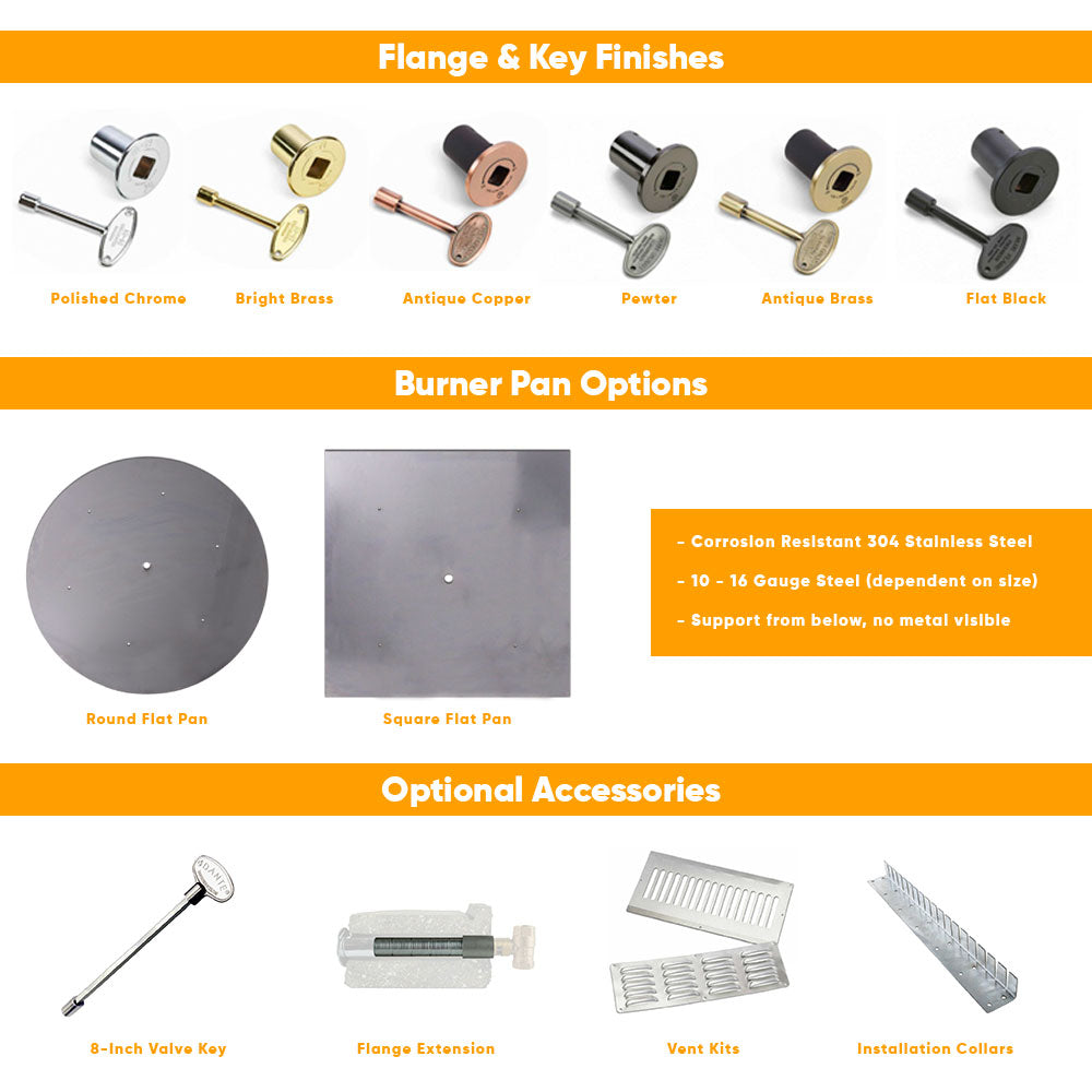 Spotix Round AFG Match Lit Fire Pit Burner Kits