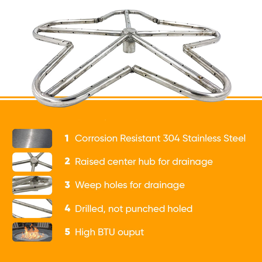 Spotix Penta HPC Match Lit Fire Pit Burner Kits