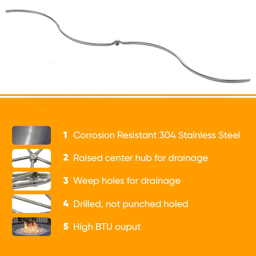 Spotix Rectangle HPC Match Lit Fire Pit S-FIRE Burner Kits