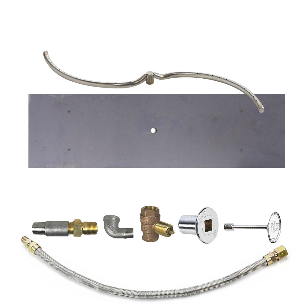 Spotix Rectangle HPC Match Lit Fire Pit S-FIRE Burner Kits