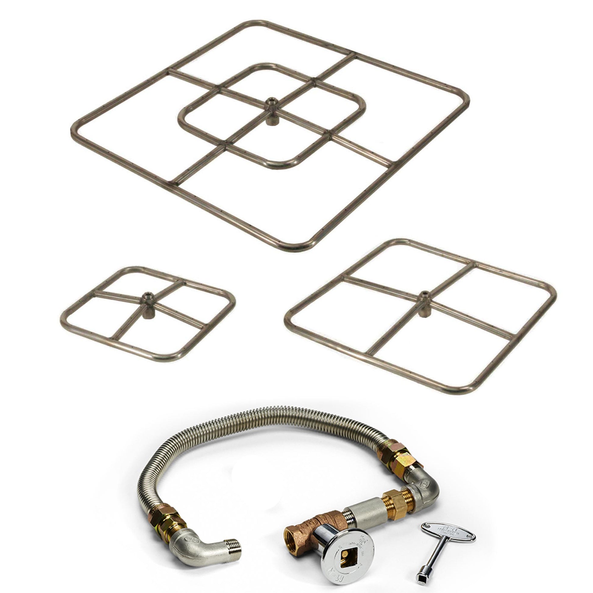 HPC Fire Square Match Light Gas Fire Pit Kit