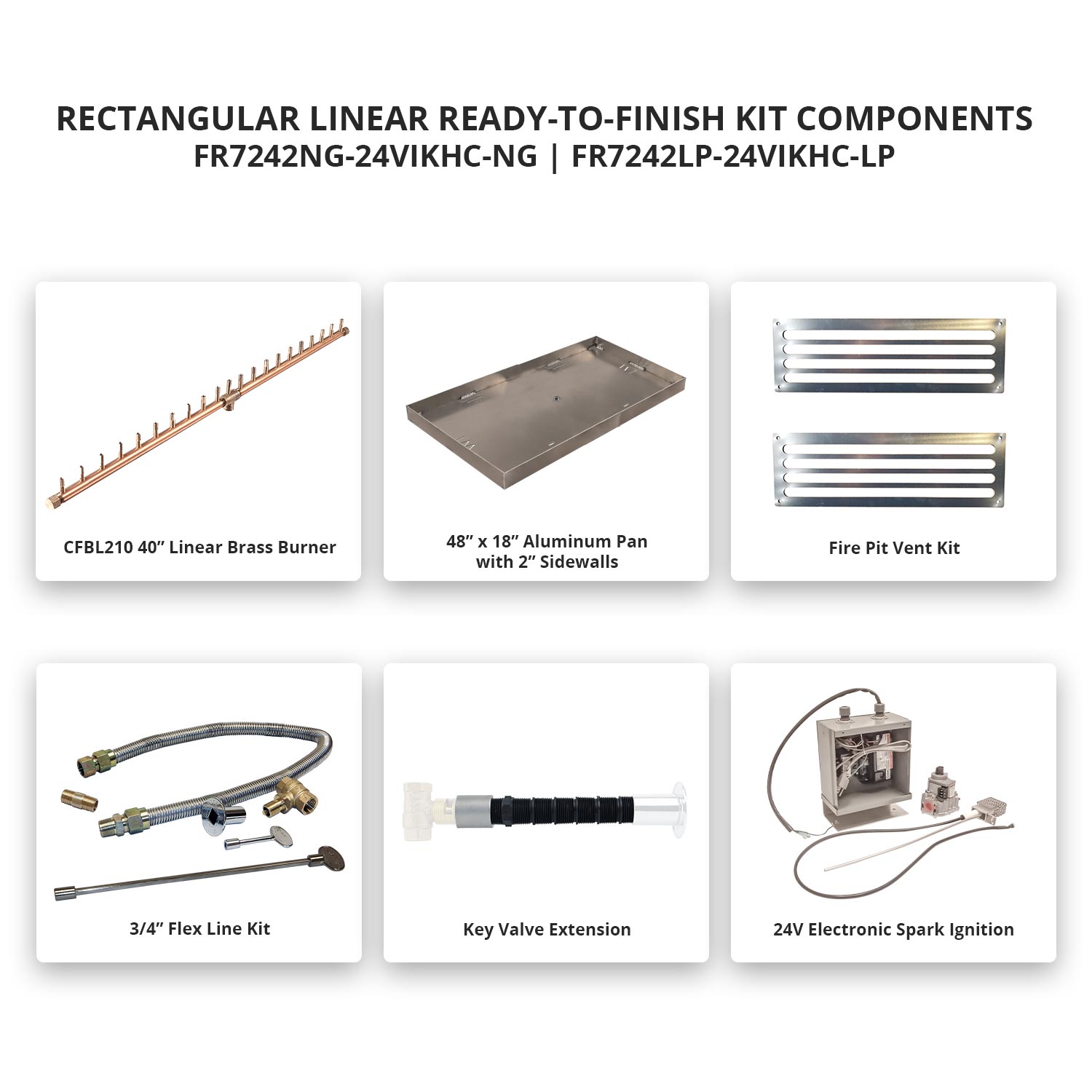 Crossfire by Warming Trends 72x42-Inch Rectangular Ready-to-Finish Fire Pit Enclosure with Gas Burner Kit