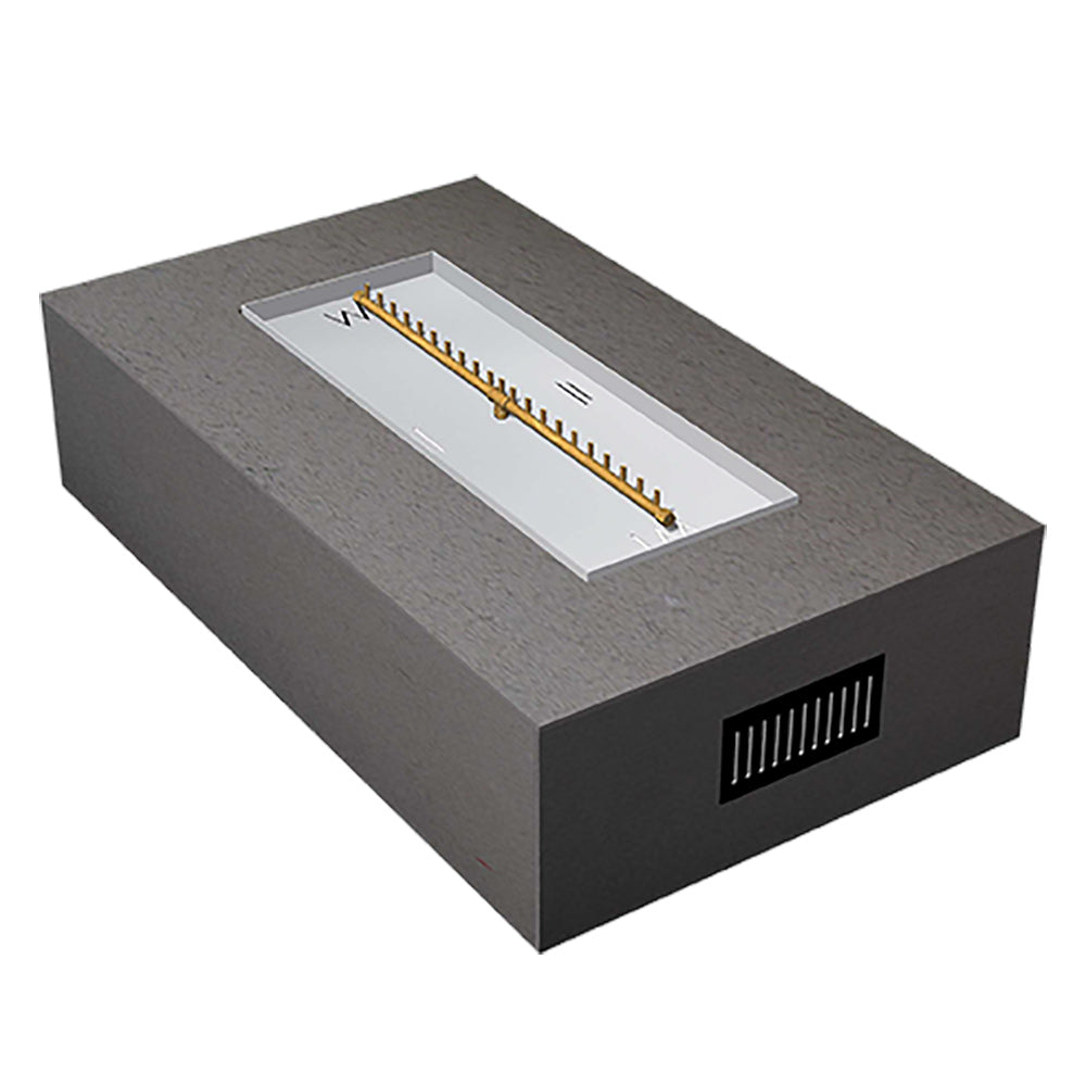 Crossfire by Warming Trends 72x42-Inch Rectangular Ready-to-Finish Fire Pit Enclosure with Gas Burner Kit