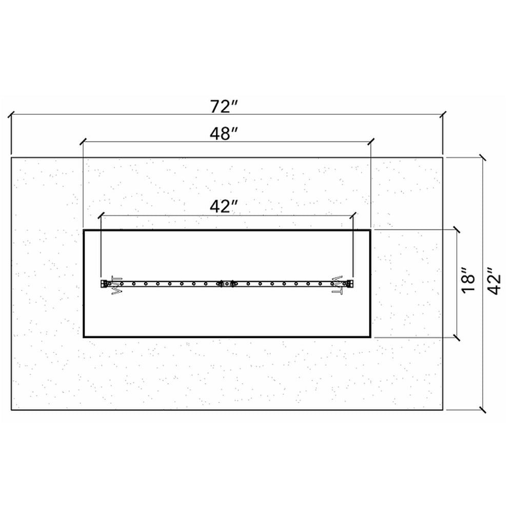 Crossfire by Warming Trends 72x42-Inch Rectangular Ready-to-Finish Fire Pit Enclosure with Gas Burner Kit