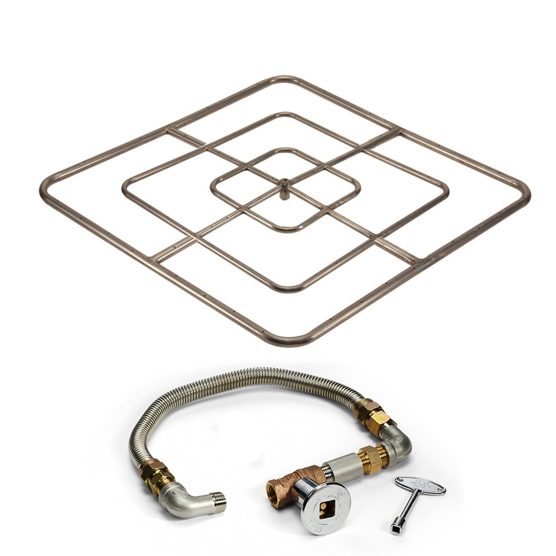 HPC Fire Square Match Light Gas Fire Pit Kit