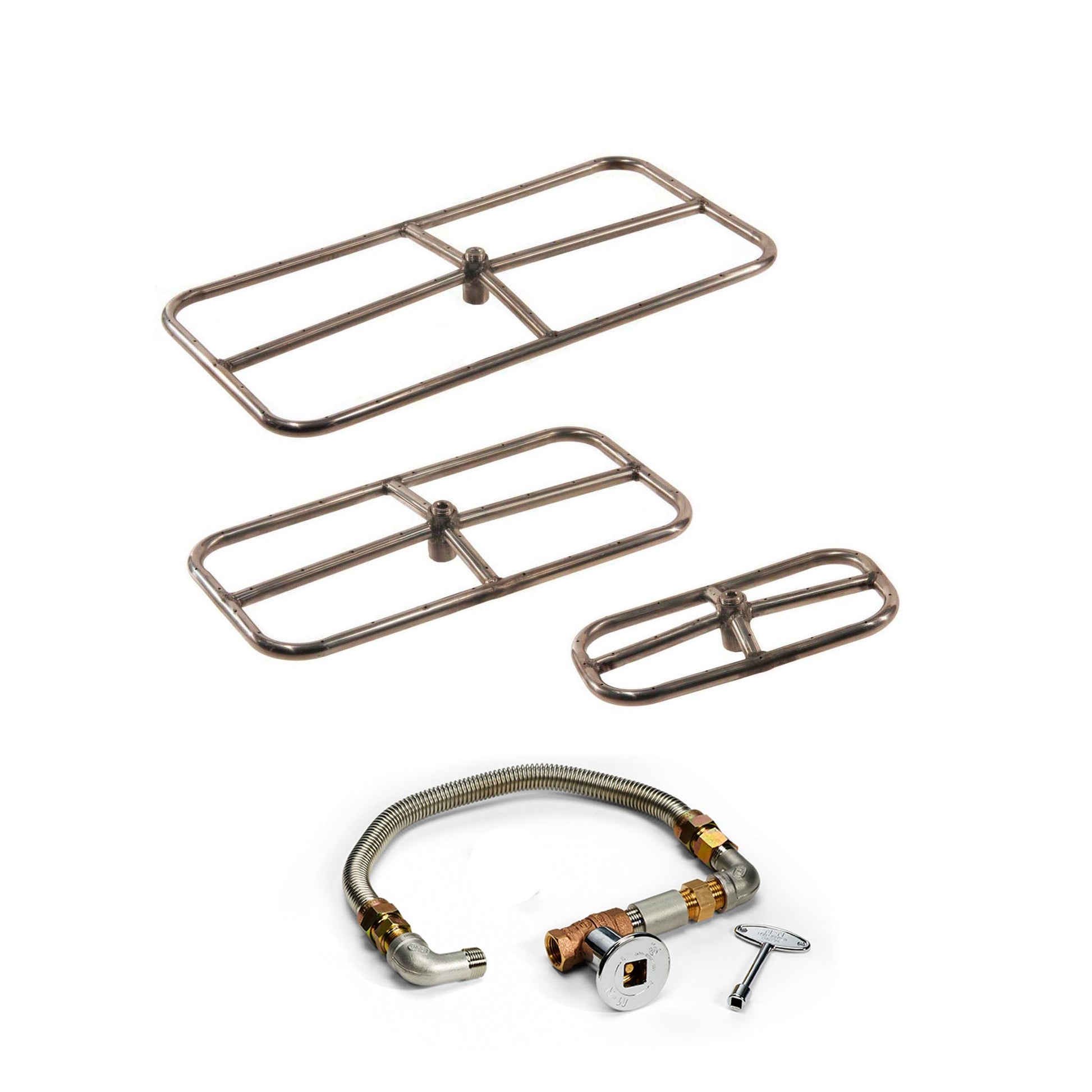 HPC Fire Rectangle Match Light Gas Fire Pit Kit