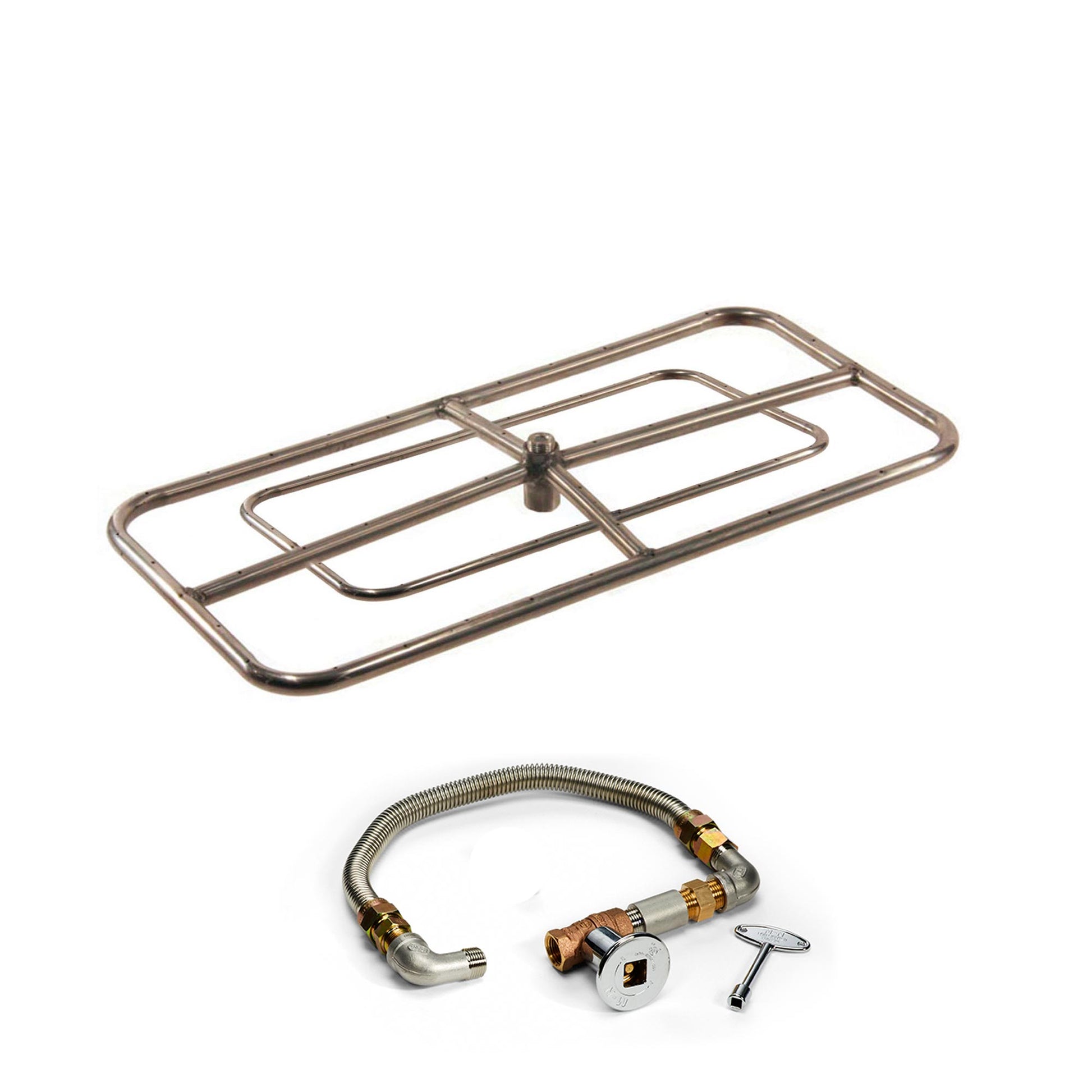 HPC Fire Rectangle Match Light Gas Fire Pit Kit