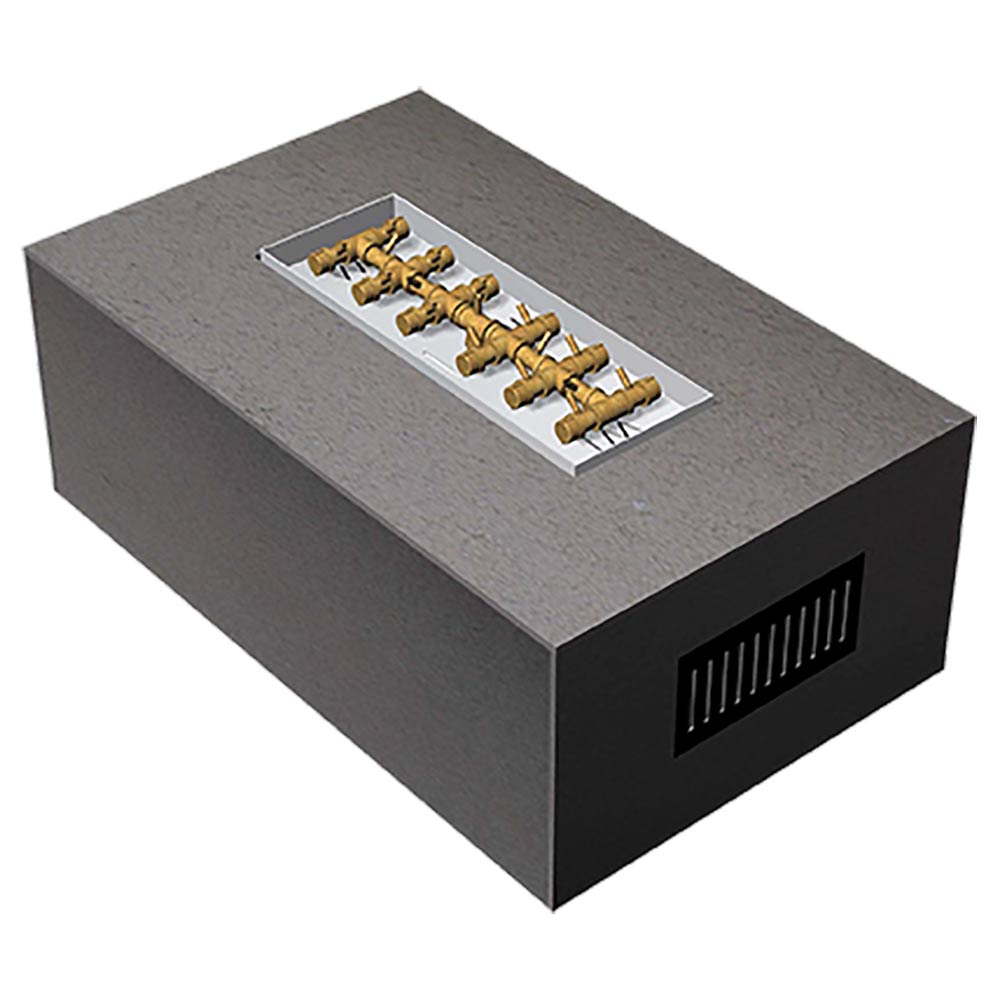 Crossfire by Warming Trends 48x30-Inch Rectangular Ready-to-Finish Fire Pit Enclosure with Tree-Style Gas Burner Kit