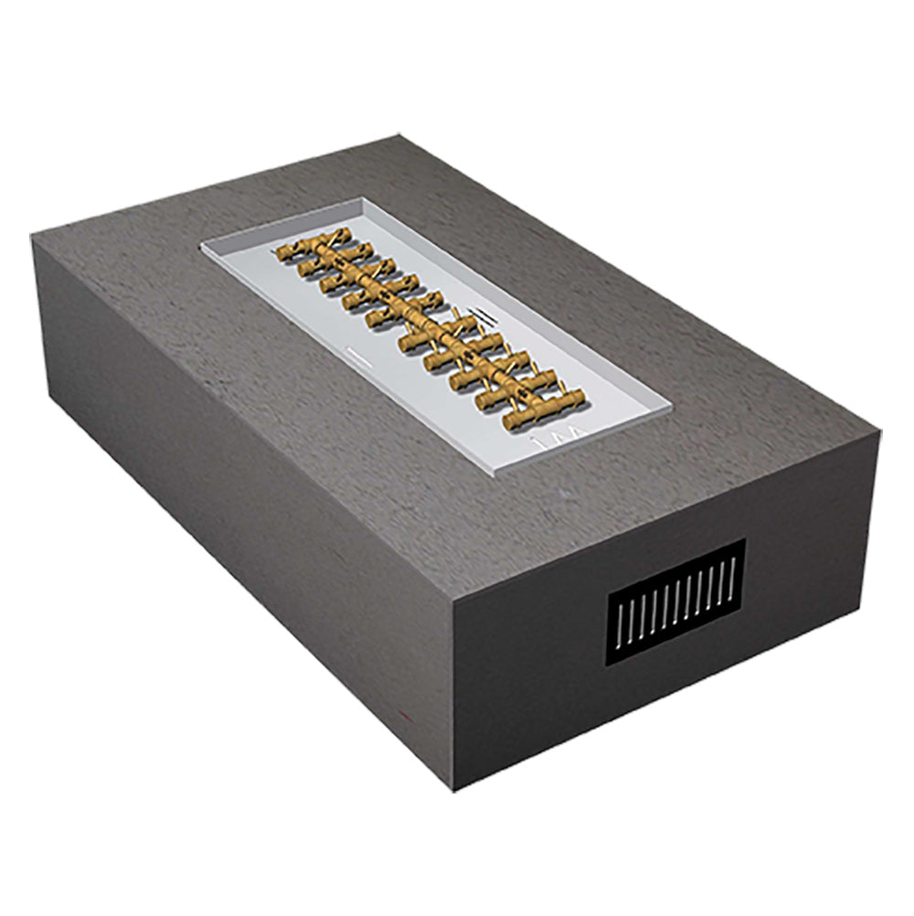 Crossfire by Warming Trends 72x42-Inch Rectangular Ready-to-Finish Fire Pit Enclosure with Tree-Style Gas Burner Kit