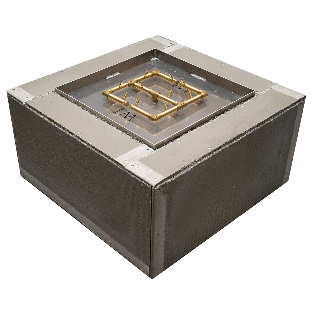 Crossfire by Warming Trends 36x36-Inch Square Ready-to-Finish Fire Pit Enclosure with Gas Burner Kit