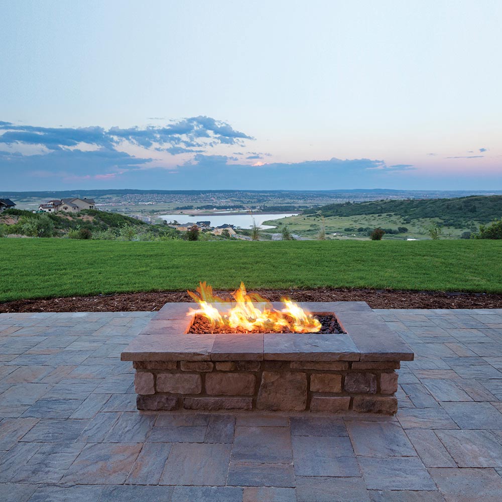 Crossfire by Warming Trends 54x54-Inch Square Ready-to-Finish Fire Pit Enclosure with Gas Burner Kit
