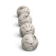 Marble-effect fire spheres stacked, white with gray veining