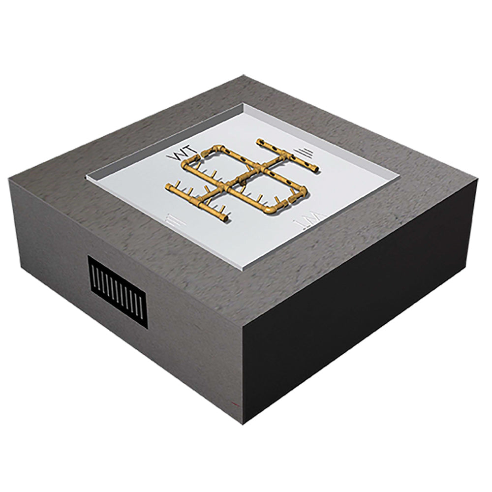 Crossfire by Warming Trends 54x54-Inch Square Ready-to-Finish Fire Pit Enclosure with Gas Burner Kit