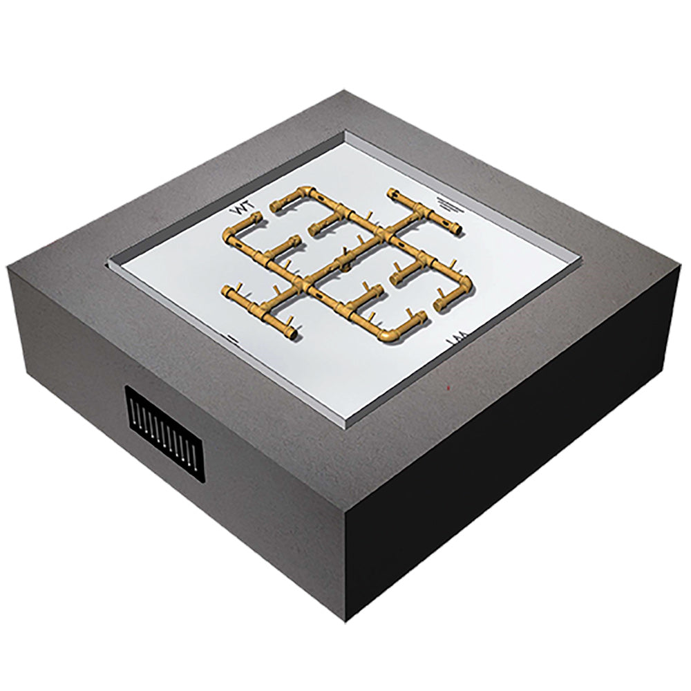 Crossfire by Warming Trends 60x60-Inch Square Ready-to-Finish Fire Pit Enclosure with Gas Burner Kit