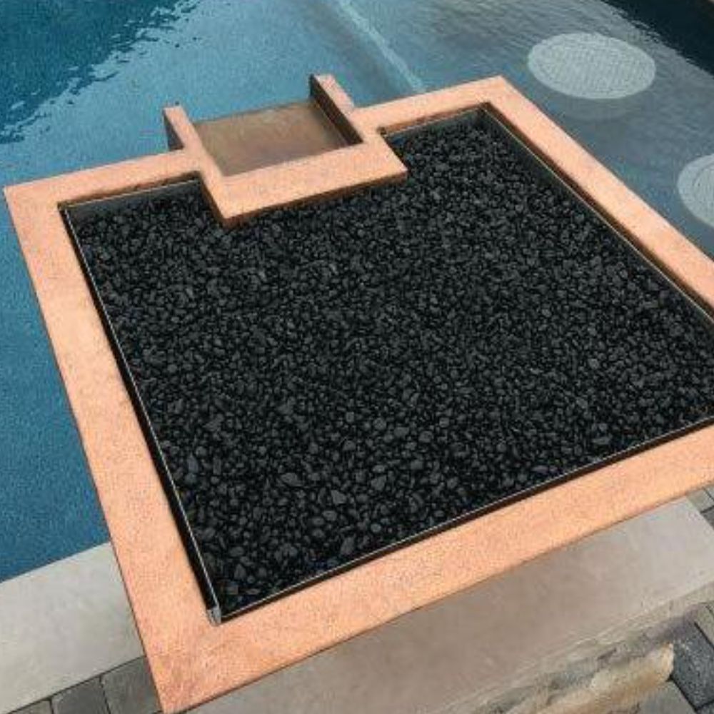 Grand Effects Builder Series Square Corinthian Copper Gas Fire and Water Bowl