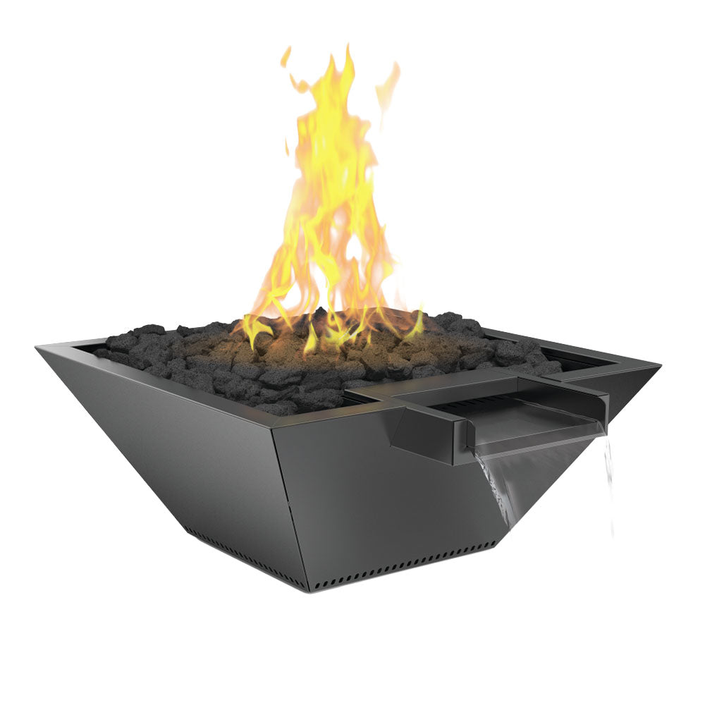 Grand Effects Builder Series Square Corinthian Powder Coated Gas Fire and Water Bowl