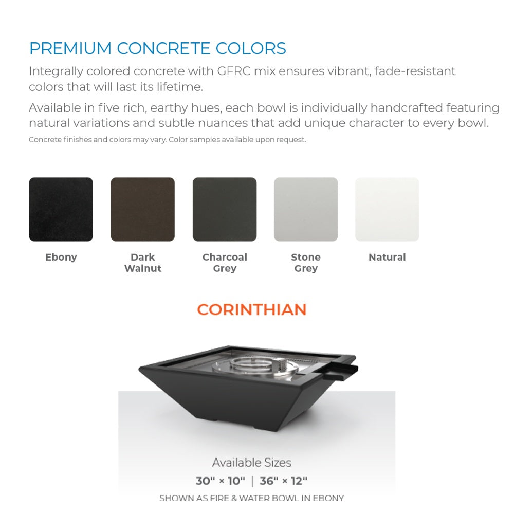 Grand Effects Corinthian Concrete Gas Fire and Water Bowl