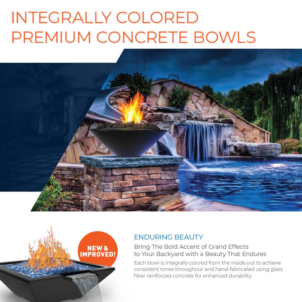 Grand Effects Corinthian Concrete Gas Fire and Water Bowl
