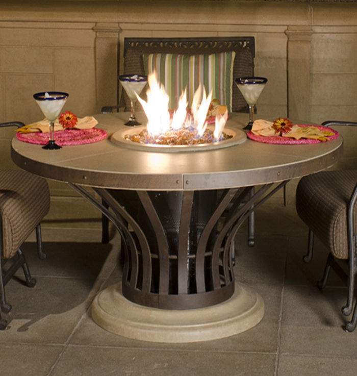 American Fyre Designs Fiesta 54-Inch Round GRFC Dining Height Fire Table