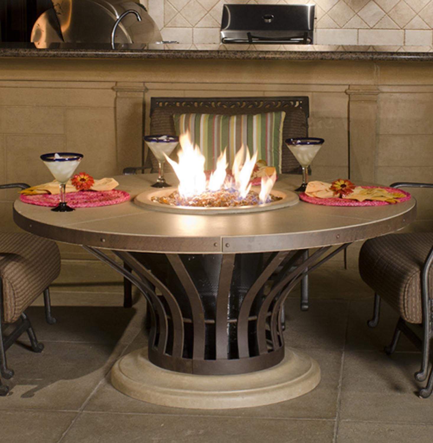 American Fyre Designs Fiesta 25.5-Inch Round GRFC Chat Height Fire Table