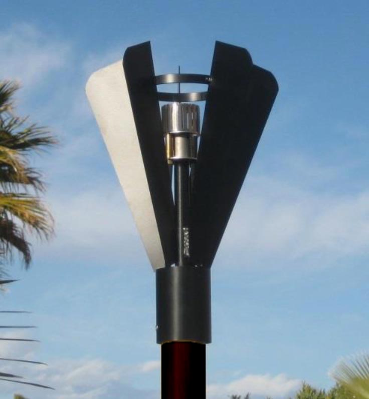 Fire by Design Fin Style Gas Torch Head with Black Powder-Coated Pole