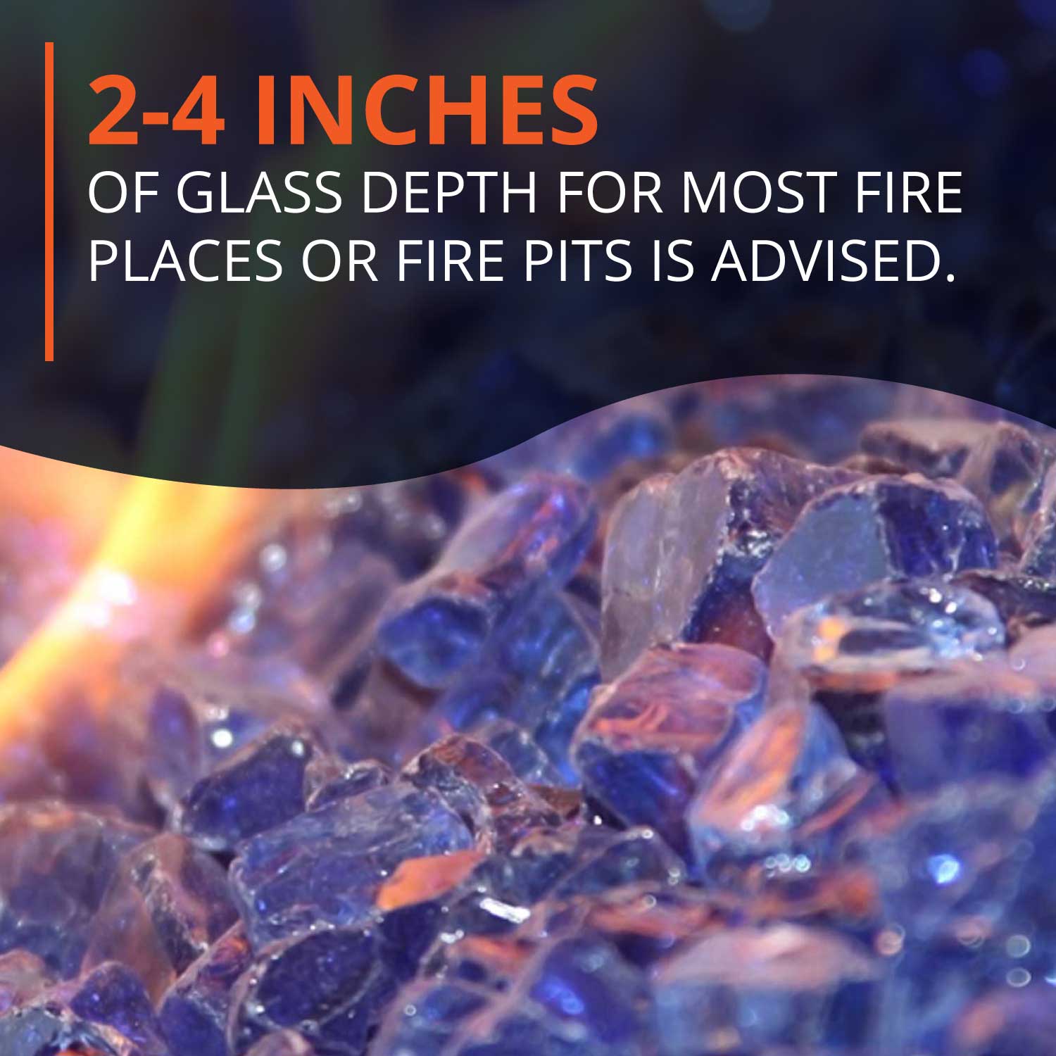 HPC Fire 1/4 Inch Decorative Fire Glass, 10 Pounds, Cobalt Blue